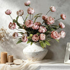6Pcs Viral Peony Artificial Flowers for Vase，27in Real Touch Fake Flowers Branches with Flexible Wired Stems for Home Decor DIY Bouquet Centerpieces Wedding Shower Fillers Arrangements,Dusty