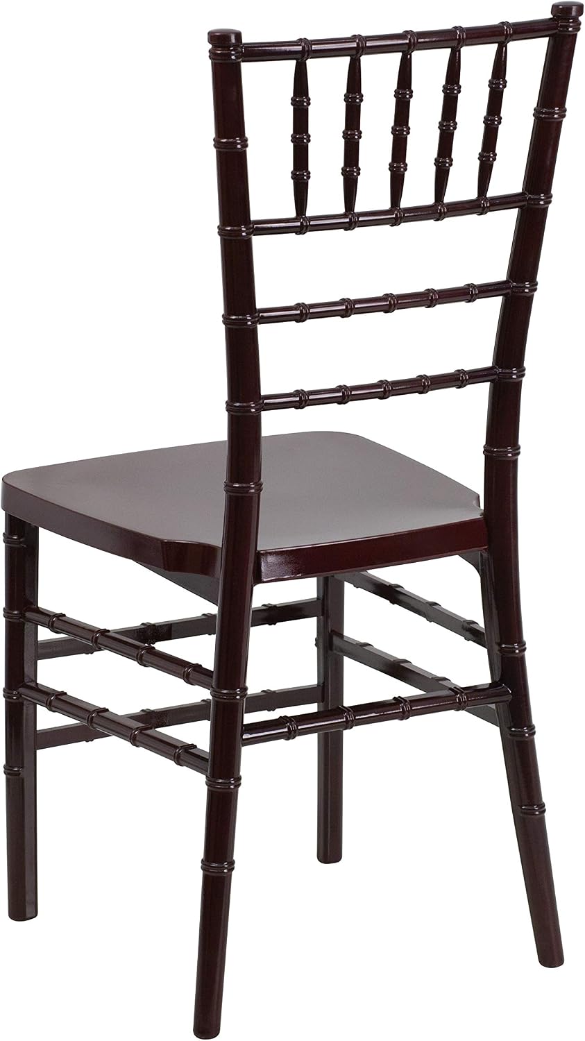 Flash Furniture 2 Pack HERCULES PREMIUM Series Mahogany Resin Stacking Chiavari Chair