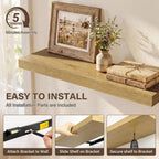 Acovy 30in Long Floating Shelves for Wall Set of 2, Wood Wall Shelves for Bathroom Bedroom Kitchen Living Room Laundry Room, Modern Floating Shelf for Home Decor