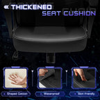 Office Gaming Chair High Back Leather Computer Chairs Ergonomic Height Adjustable Racing Game Desk Chair Executive Conference Task Chair (Black)
