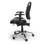 OFM 24/7 Vinyl Office Chair, BIG & TALL 400lb Max Weight, Adjustable Back & Seat Height, With Wheels, Black