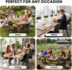4 Pack Padded Folding Chairs, Foldable Chairs with Thick Cushion & Backrest, 350 lbs Portable Folding Chairs with Steel Frame for Dining Office Party Wedding Indoor Outdoor, Black