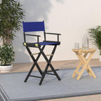 Casual Home 30" Director's Chair Black Frame-with Royal Blue Canvas, Bar Height