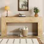 knoworld 70.9-Inch Long Console Table, Farmhouse Entryway Table with Handcrafted Line Detailing, Wood Narrow Sofa Table for Living Room, Hallway, Foyer, and Behind Couch