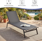 Tangkula Outdoor Chaise Lounge Chair Set of 2, 6-Position Adjustable Reclining Chair with Breathable Fabric and Heavy Duty Steel Frame, Patio Lounge Chair for Garden, Backyard and Poolside (2, Gray)