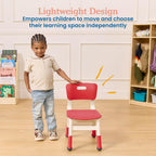 ECR4Kids Classroom Adjustable Chair, Flexible Seating, Red, 2-Pack