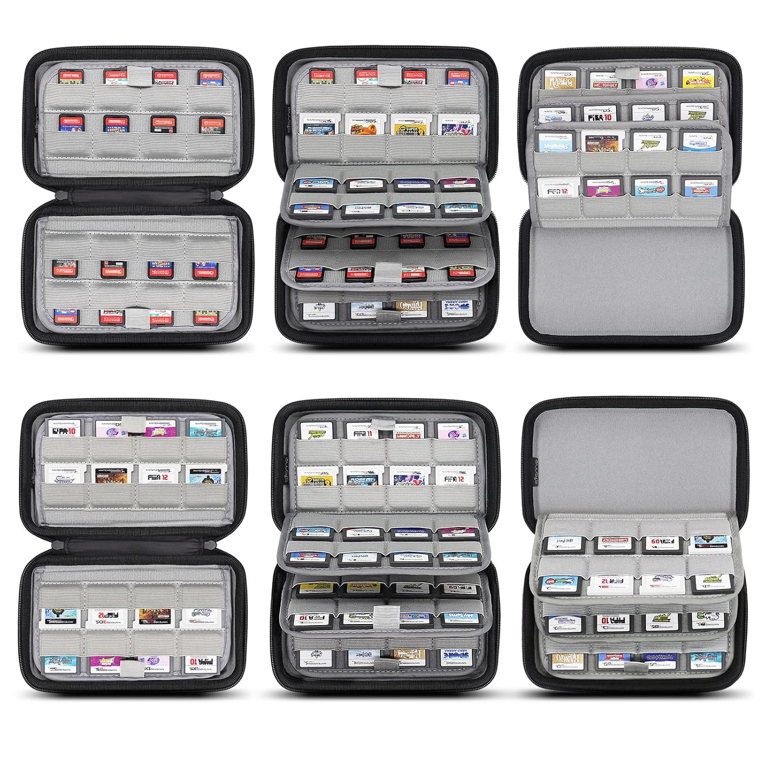 sisma 64 DS 3DS Switch Game Case Compatible with Nintendo Game Cartridges, Cards Holder Organizer Home & Travel Safekeeping Storage Case Carrying Bag