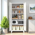 71" Pantry Cabinet, Kitchen Pantry Storage Cabinets with Adjustable Shelves,Metal Hutch for Kitchen, Dining Room, Living Room and Bathroom