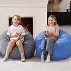 Homguava 2FT Bean Bag Chair,Teardrop Bean Bags Small Beanbag Chair with Memory Foam Filled and Ultra Soft Corduroy Cover for Living Room, Bedroom (Blue)