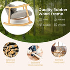 GOFLAME Nursery Rocking Chair Set of 2, Upholstered Rocker Glider Chair with Lumbar Pillow, High Backrest & Padded Seat Cushion, Accent Armchair with Rubber Wood Frame for Living Room, Bedroom, Grey