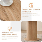 35.5" Round Dining Table for 2, Modern Small Pedestal Kitchen Table, Space Saving, for Apartment Dining Living Room