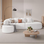 114 Inch Boneless Couches for Living Room,Modern Modular Sectional Sofa with Chaise,L-Shape Cloud Sectional Couch,No Assembly Required,Beige