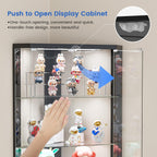 Lvifur Corner Display Cabinet with RGB Lights,5-Tiers Curio Cabinet Display Case with Lock,69" Tall Showcase Display Shelf for Collectibles, Living Room Bookcase Glass Display Cabinet,Black