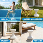 24" Pool stools for Underwater,Pre-Weighted Pool Stools with Foot Rest,Waterproof Patio Furniture with Adjustable Feet for Poolside Seats for Edge,1PC