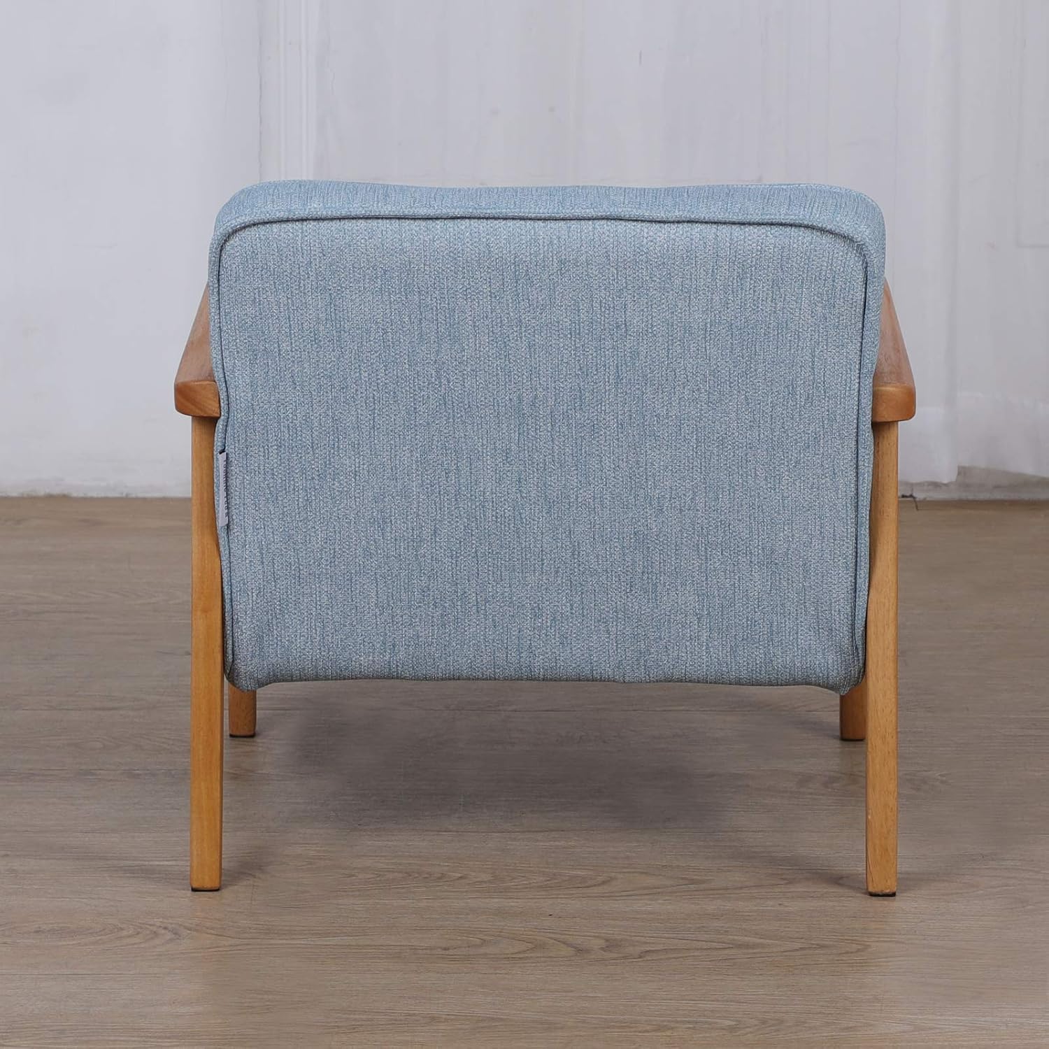 BabyLand Children Armchair, Single Kid Sofa Chair with Solid Wood Structure and Linen Fabric for Kid Gift (Light Blue)