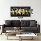 Large Hand Painted 3D Canvas Wall Art for Living Room, Neutral Abstract Black and Gold Texture Minimalismt Painting Handmade Picture Artwork Wall-Decor for Bedroom Home Decoration, Size 40x20 inches