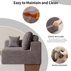 109" Modular Sectional Sofa with Ottoman - L Shaped Oversized Deep Seat Cloud Boneless Couch for Living Room, Corduroy Fabric, No Assembly Required (Brown, 1 Ottoman)
