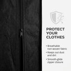 American Dream Heavy Duty Storage Closet, Black, 50.3" W x 18" D x 67" H | Freestanding, Wardrobe Organizer Cabinet, With Shelving