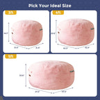 MAXYOYO Bean Bag Chair, Soft Bean Bag Sofa with Supportive Foam Filling | Plush Bean Bag Sofa with Supportive Foam Filling, Floor Sofa Seat with Side Pocket and Washable Cover, Pink, 3FT