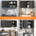 Coolsun Garage Wall Cabinet, 26" H Metal Wall Cabinet with Lockable Doors and Adjustable Shelf, Wall Mounted Metal Storage Cabinets for Garage Assembly Required (26" H Black)