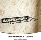 SEWACC Foldable Wall Mounted Shoe Rack for 2 Pairs Tall and Cowboy Boots, Black Metal Boot Holder No Drill Easy Installation and Stable Support, Space Saving Storage Organizer for Closet