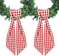2pcs Wreath Sash for Front Door Red Buffalo Plaid Seersucker Wreath Satin Sash Burlap Garland Ribbon Accessories for Wreath Yard Doorway Indoor Outdoor Bridal Shower Home Decor,5.1 x 54.3