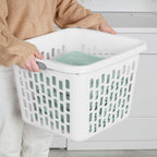Sterilite 6-Pack 1.5 Bushel Capacity Square Laundry Basket, White – Plastic Clothes Hamper Storage with Ventilated Rectangular Holes & Large Comfort Grip Handles for Easy Carry