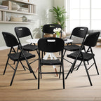 8 Pack Folding Chair, 600 lb Weight Capacity,Indoor/Outdoor Heavy Duty Foldable Chairs for Restaurants, Kitchens, Picnics, Races, Parties & Weddings. (8, Black)