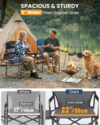 KingCamp Oversized Camping Directors Chair for Big and Tall, Heavy Duty 440lbs Folding Chairs with Side Table, Portable Padded Camp Chairs with Wide Seat & Anti-Sag Fabric for Outdoor Lawn Fishing RV