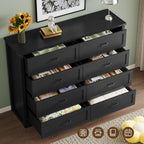 BORNOON 8-Drawer Dresser for Bedroom, Modern Wooden Chest of Drawers with Metal Handles, Anti-Tipping Design, Sturdy and Stable Storage Organizer for Living Room, Entryway, Home Office