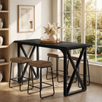 Tribesigns 55-Inch Bar Table, Industrial Counter Height Table with Sturdy Metal X-Frame Legs, Rectangular High Top Pub Table for Small Spaces, Dining Room, Kitchen, Home Bar (Black)