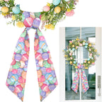 2Pcs Boxwood Wreath Sash Collection for Front Door: Perfect Spring, Easter, Valentines Decor with Elements Detailing, Water Proof, No Fading, No Fear of Sun, Rain, Wind, Specially Designed for Outdoor