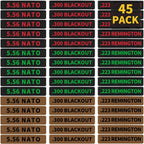 45 Pack Miaozhun Magazine Marking Bands, 5.56 NATO, .223 Remington, .300 Blackout Magazine Caliber Identification