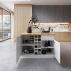 homary Kitchen Island with Storage & LED, 50" White Wood Islands with Wine Rack, Drawers & Shelves, Modern Kitchen Table for Dining Room, Prep & Gatherings, Without Chair