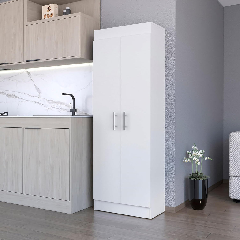 White 5-Shelf Storage Pantry Cabinet,Buffet Kitchen Sideboard,for Kitchen,Dining Room,11.9 * 23.6 * 66.8