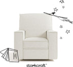 Storkcraft Texas Nursery Power Recliner Swivel Glider – Oeko-TEX 100 Certified, Nursery Rocking Chair with Push-Button Electronic Recline Function, USB-A and USB-C Charging Ports (Ivory Boucle)