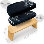 Zaveur Bamboo Meditation Bench with Cushion - Foldable Bench for Multiple Seating Angles - Kneeling Chair Meditation Stool - Yoga Chair Prayer Bench for Deeper and Longer Meditation - Black