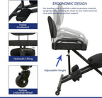 Ergonomic Kneeling Chair with Back Support and Foot Pedals — Adjustable Posture Stool for Back Pain Relief, Rolling Kneeling Chair for Home & Office, Extra Comfort Cushion, Angled Design