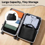 Travel Laundry Bag, Compression Bags for Travel - Waterproof Dirty Clothes Vacuum Storage, Smell Proof Space Saver for Cruise Gym Camping (M)