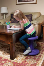 Kore Kids Wobble Stool, Flexible Seating, Ages 6-7, 14in, Blue | Wiggle chair for classroom and home boosts focus, improves posture, and provides an energy outlet; anti-tip base; Made in USA