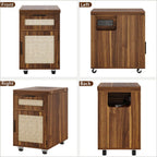 iPormis End Table with Charging Station, 15.7''-31.5'' Narrow Folding Side Table with Flip Top & Drawer, Wooden Sofa Couch Table with Storage Cabinet & Wheels, for Small Spaces Living Room, Walnut