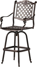 Christopher Knight Home Avon Outdoor Cast Aluminum Bar stool, Shiny Copper