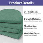 IPYNBAP Chair Cushions for Dining Chairs, Kitchen Chair Cushions, 16'' x 16'' x 2'', Non Slip Indoor Seat Cushions, Chair Pads for Dining Chairs with Ties & Removable Cover, Set of 4, Dark Green