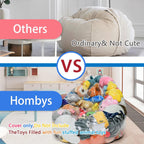 Bean Bag Chair Cover for Clear Stuffed Animal Chair Storage — Extra Large 150L Toy Organizer for Kids, Waterproof Easy-Clean Plush Toy Holder Seat (Cover Only, No Filler Included)