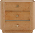 Tov Furniture Abigail Natural Birdseye Maple 3-Drawer Nightstand