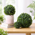 Thiccywoov 6 Pack Artificial Plant Topiary Ball Set, 3 Sizes 4''/7''/9'', Faux Greenery Boxwood Grass Balls Decorative Plants Decor for Backyard, Balcony, Garden, Indoor Outdoor Home Wedding Party