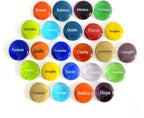 Lifeforce Glass Focus Glass Stones, 24 Inspiring, Encouraging and Motivating Single Words Imprinted on Glass Stones, Inc. Set II.