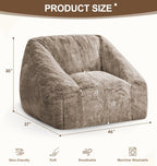 Hobestluk Giant Bean Bag Chair Memory Foam Filled Sofa Chair Bean Bag for Adults/Teens/Kids, Oversized Lazy Accent Comfy Stuffed BeanBag Sofa for Living Room Bedroom Dorm Reading(Brown)