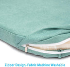 Chair Cushions for Dining Chairs, D-Shaped Non-Slip Seat Cushions with Removable Washable Covers & Ties, Chair Pads for Kitchen, Indoor Patio 17" x 16" (Aqua Blue, 6 Count) High-Resilience Foam