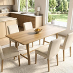 CIMOTA 69" Dining Table for 4-6, Wood Kitchen Table with Solid Wood Legs, Modern Farmhouse Dining Furniture for Dining Room, Living Room & Home Office, Natural Finish